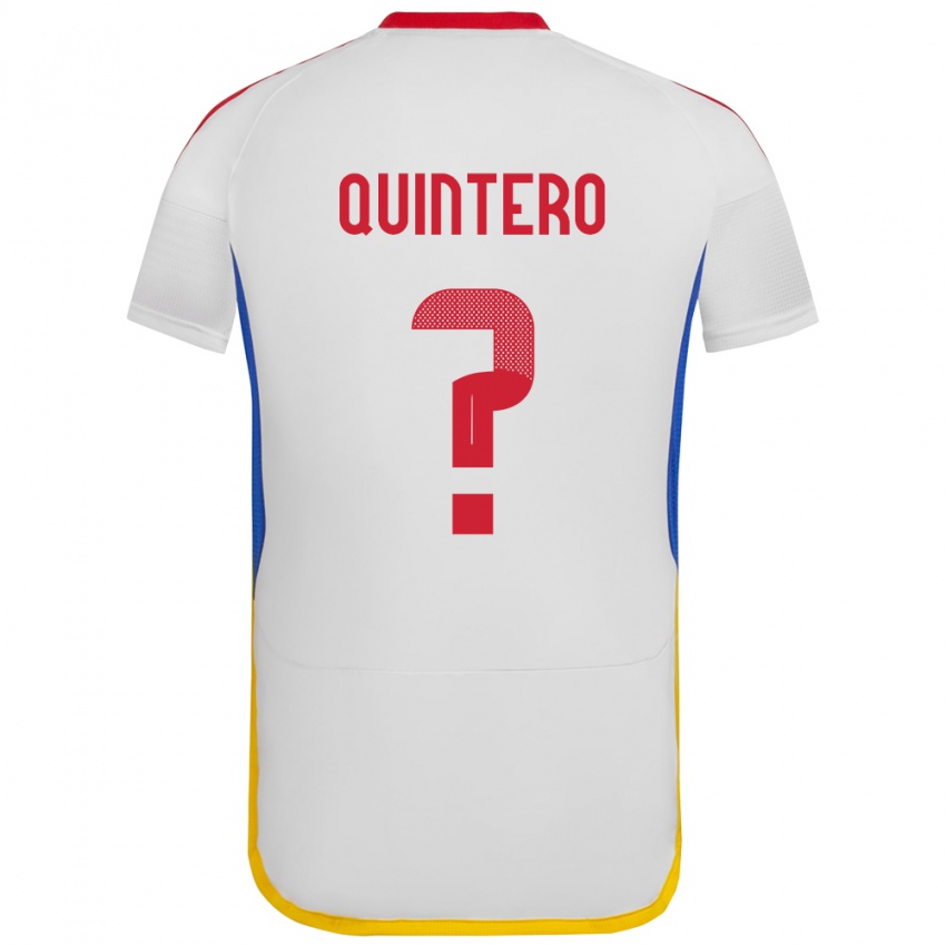 Børn Venezuela Teo Quintero #0 Hvid Udebane Spillertrøjer 24-26 Trøje T-Shirt