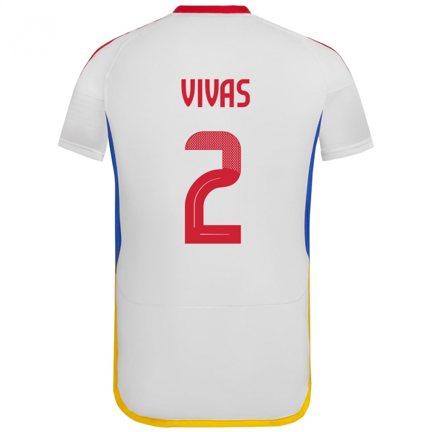 Børn Venezuela Carlos Vivas #2 Hvid Udebane Spillertrøjer 24-26 Trøje T-Shirt