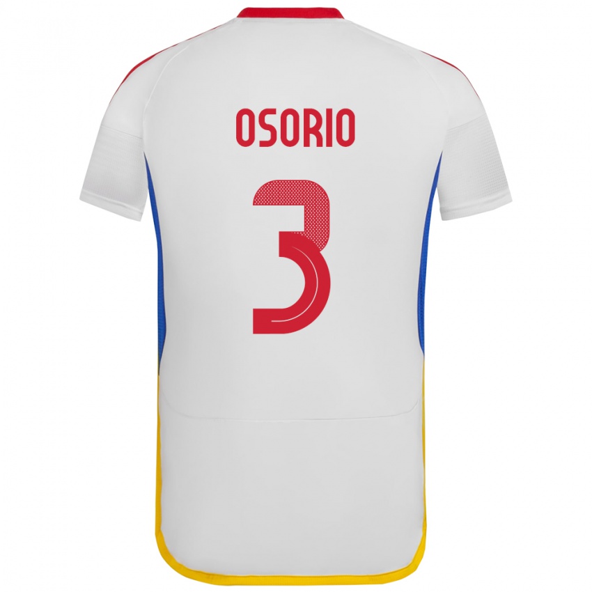 Børn Venezuela Yordan Osorio #3 Hvid Udebane Spillertrøjer 24-26 Trøje T-Shirt