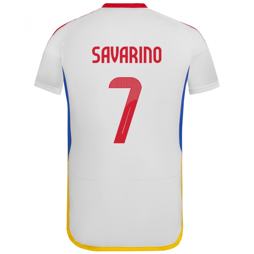 Børn Venezuela Jefferson Savarino #7 Hvid Udebane Spillertrøjer 24-26 Trøje T-Shirt