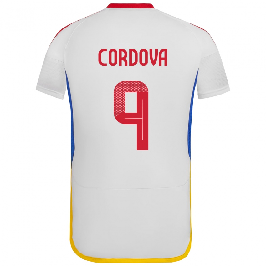 Børn Venezuela Sergio Córdova #9 Hvid Udebane Spillertrøjer 24-26 Trøje T-Shirt