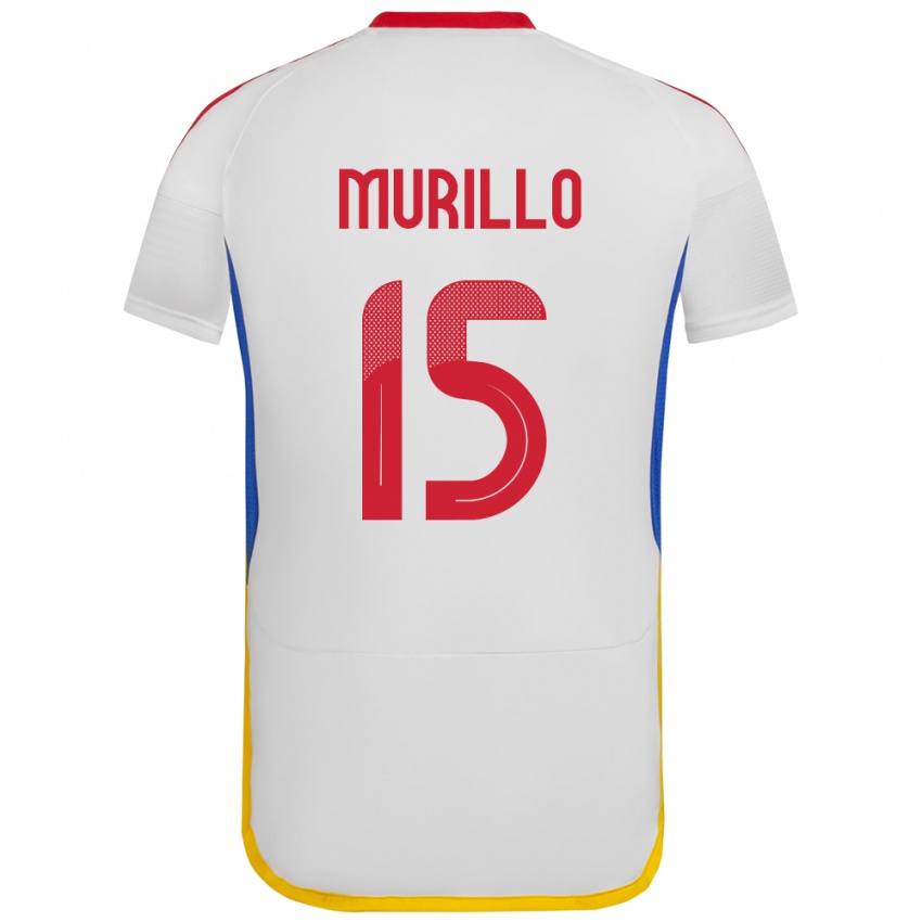 Børn Venezuela Jhon Murillo #15 Hvid Udebane Spillertrøjer 24-26 Trøje T-Shirt