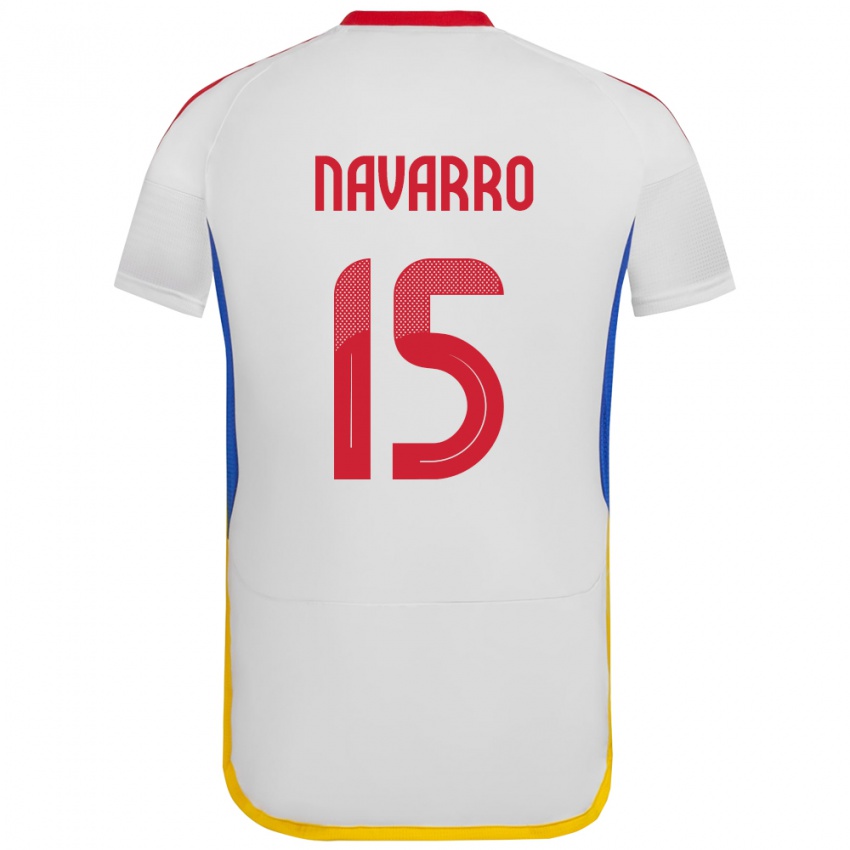 Børn Venezuela Miguel Navarro #15 Hvid Udebane Spillertrøjer 24-26 Trøje T-Shirt