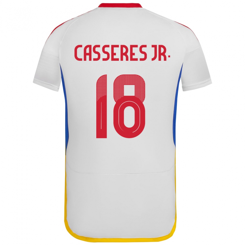 Børn Venezuela Cristian Cásseres Jr. #18 Hvid Udebane Spillertrøjer 24-26 Trøje T-Shirt