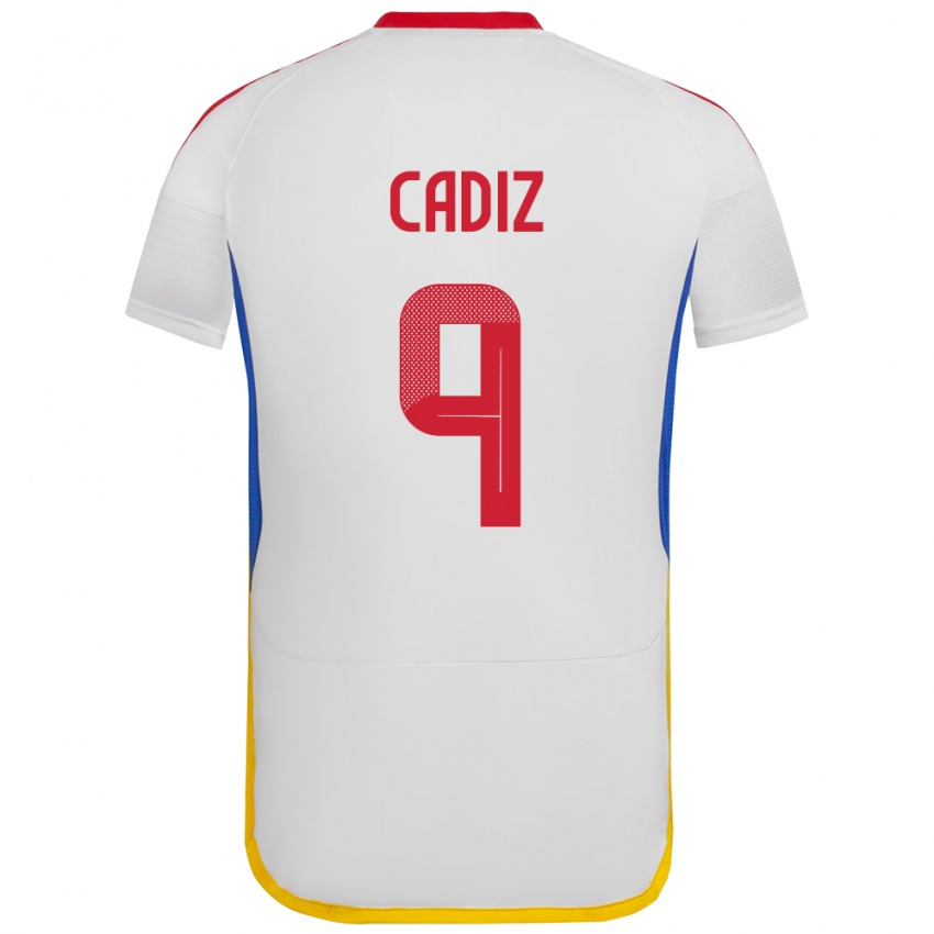 Børn Venezuela Jhonder Cádiz #9 Hvid Udebane Spillertrøjer 24-26 Trøje T-Shirt