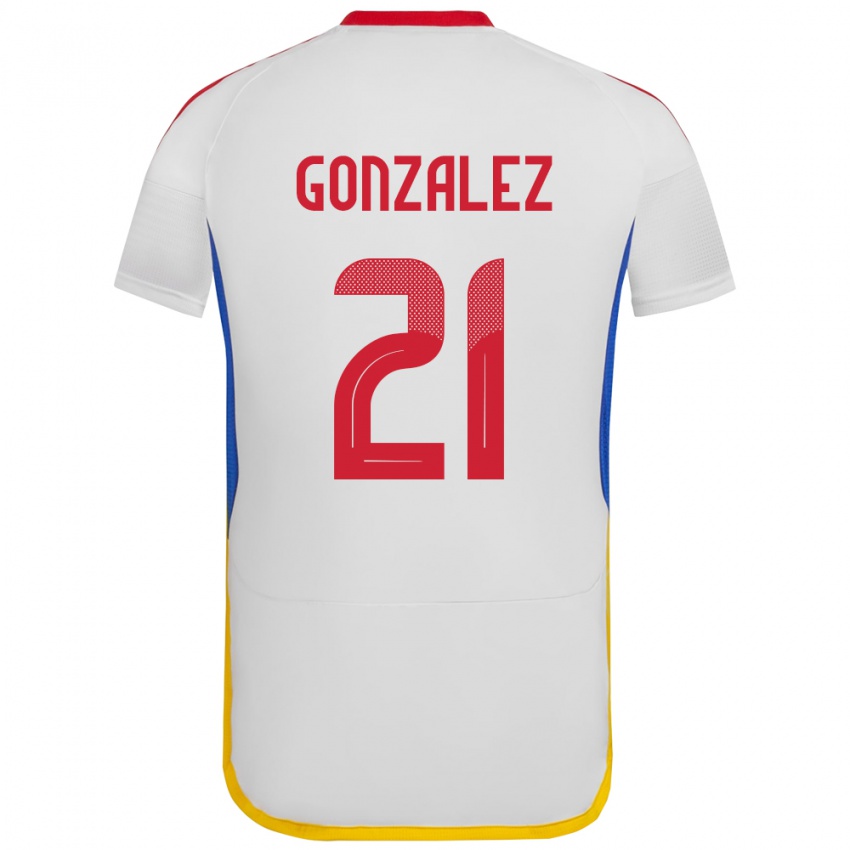 Børn Venezuela Alexander González #21 Hvid Udebane Spillertrøjer 24-26 Trøje T-Shirt