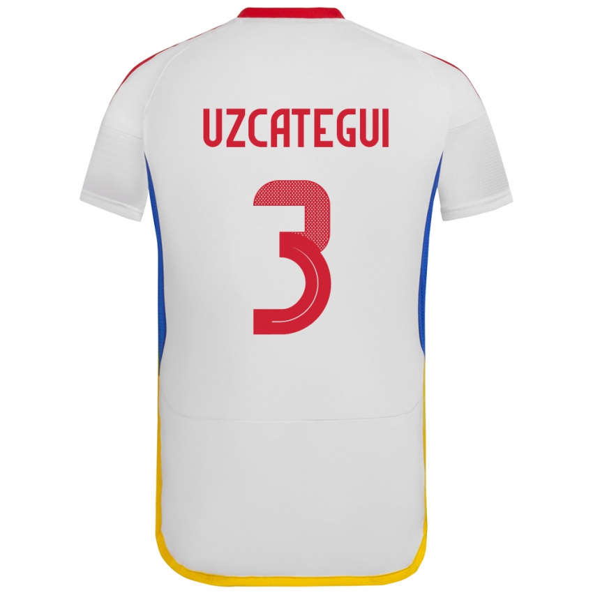 Børn Venezuela Rafael Uzcátegui #3 Hvid Udebane Spillertrøjer 24-26 Trøje T-Shirt