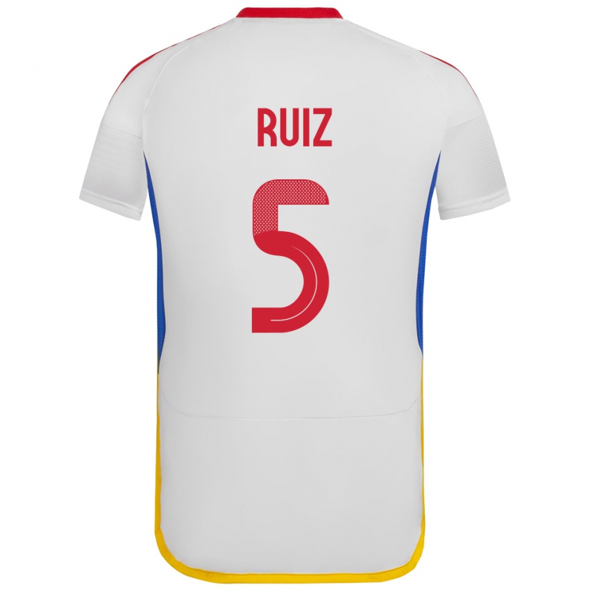 Børn Venezuela Emerson Ruíz #5 Hvid Udebane Spillertrøjer 24-26 Trøje T-Shirt