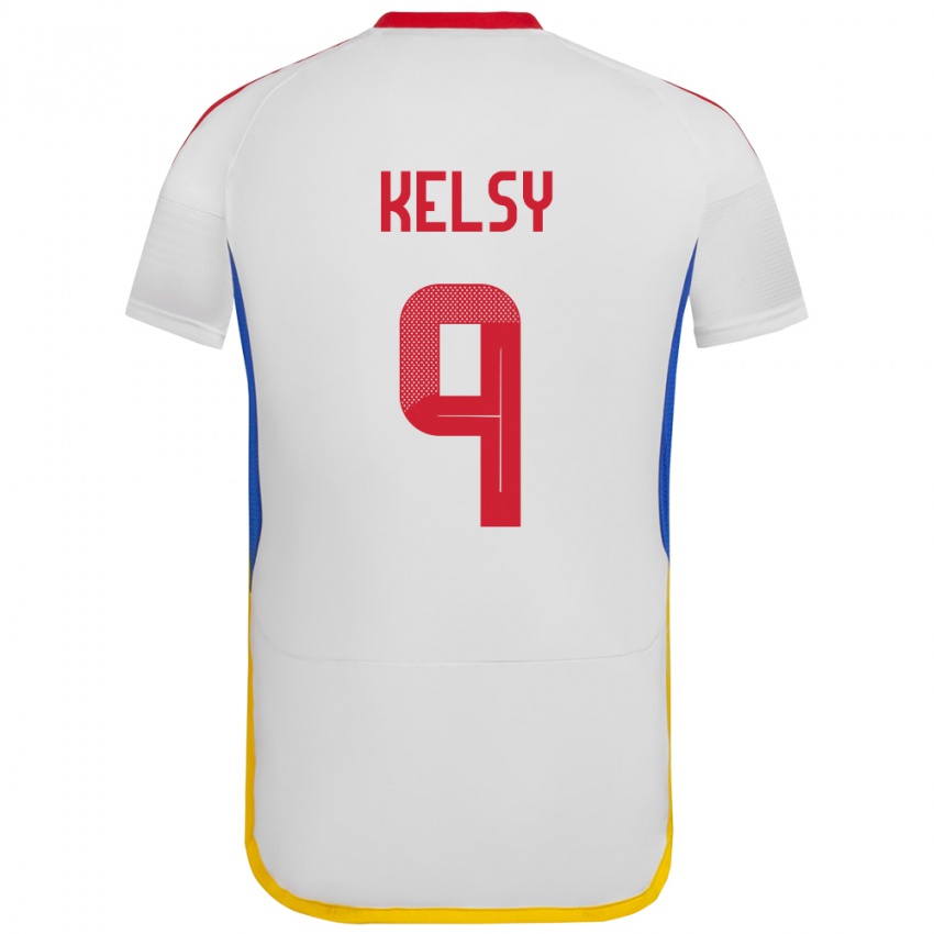 Børn Venezuela Kevin Kelsy #9 Hvid Udebane Spillertrøjer 24-26 Trøje T-Shirt