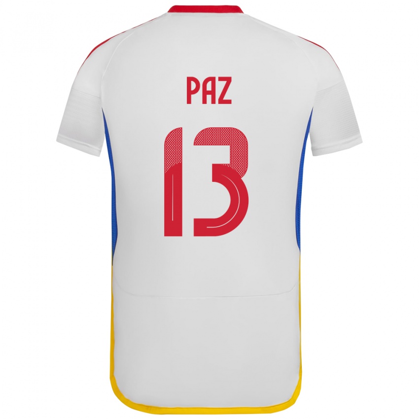 Børn Venezuela Jesús Paz #13 Hvid Udebane Spillertrøjer 24-26 Trøje T-Shirt