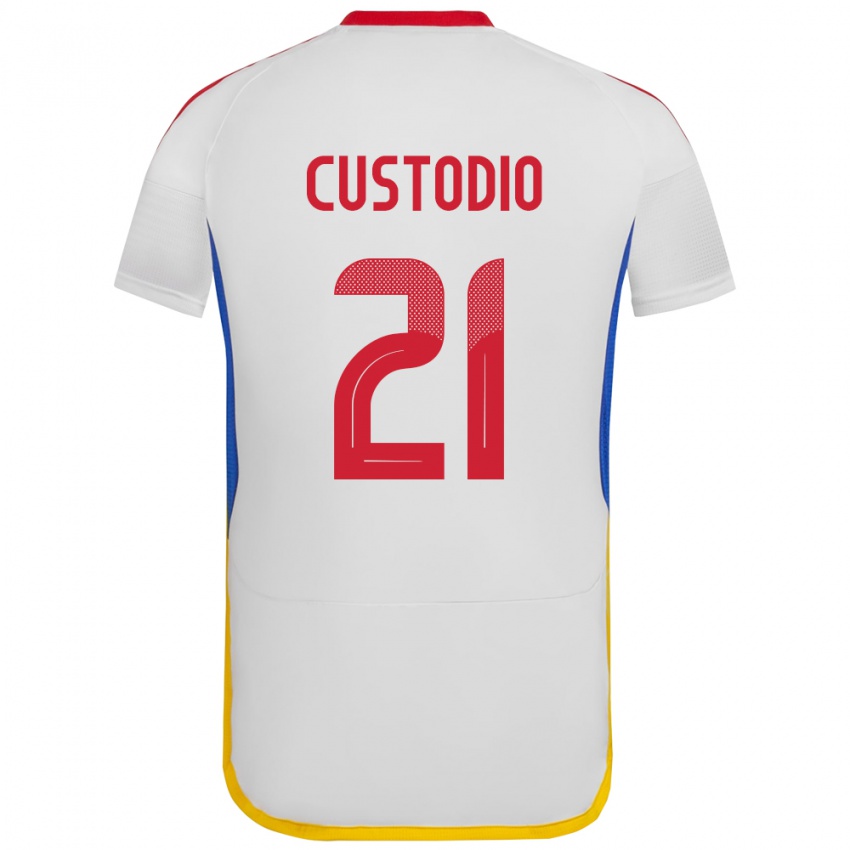 Børn Venezuela Alex Custodio #21 Hvid Udebane Spillertrøjer 24-26 Trøje T-Shirt