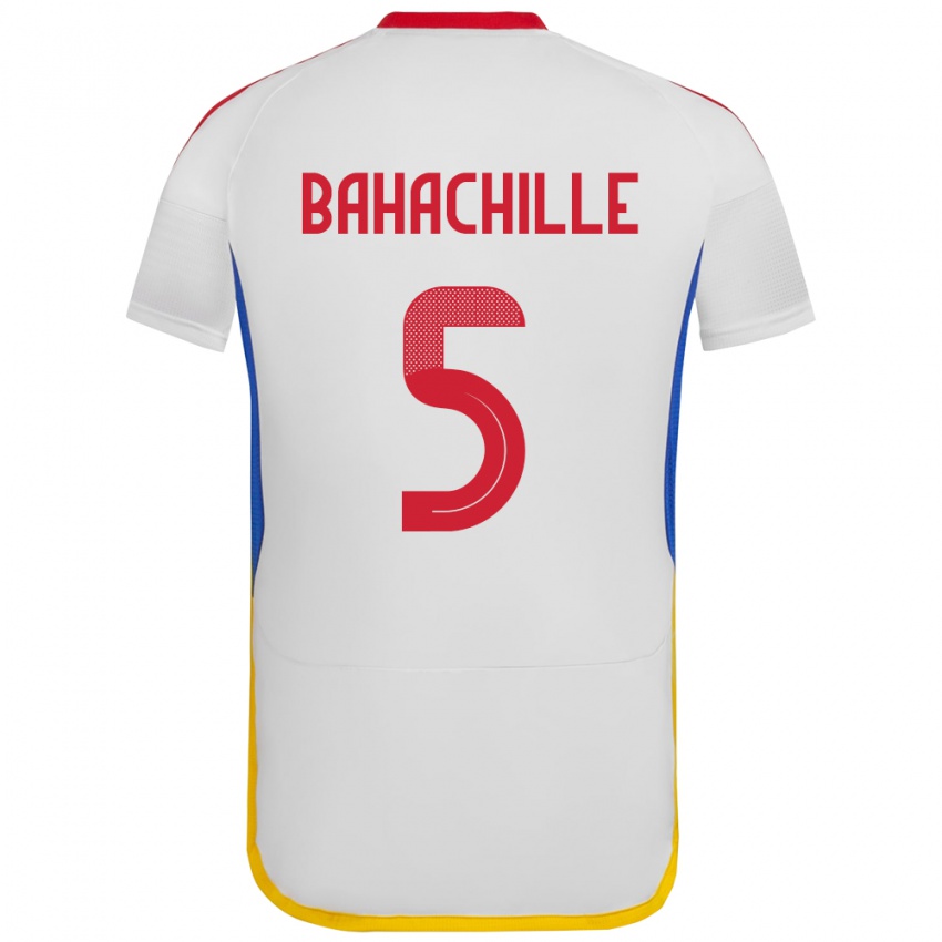 Børn Venezuela Abraham Bahachille #5 Hvid Udebane Spillertrøjer 24-26 Trøje T-Shirt