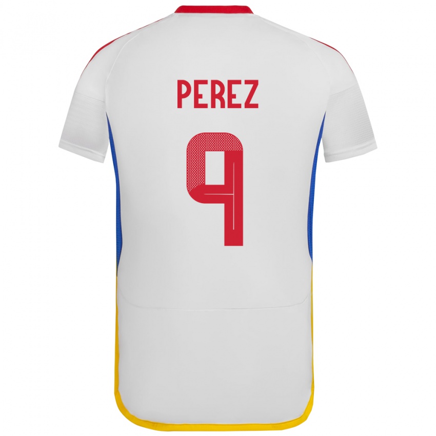 Børn Venezuela Daniel Pérez #9 Hvid Udebane Spillertrøjer 24-26 Trøje T-Shirt