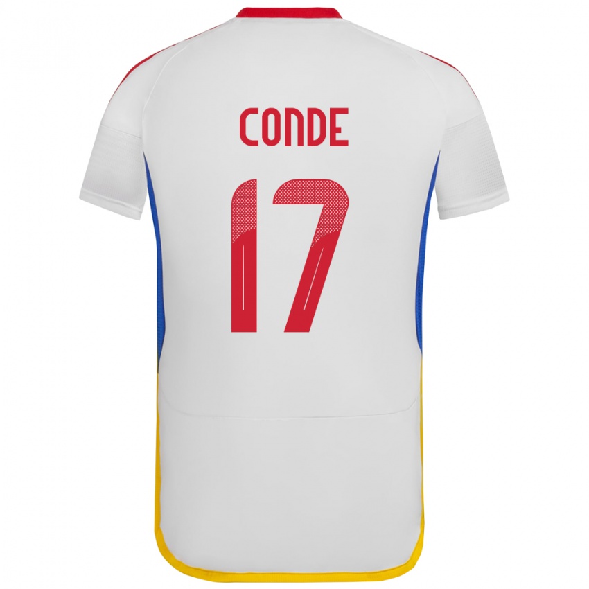 Børn Venezuela Óscar Conde #17 Hvid Udebane Spillertrøjer 24-26 Trøje T-Shirt