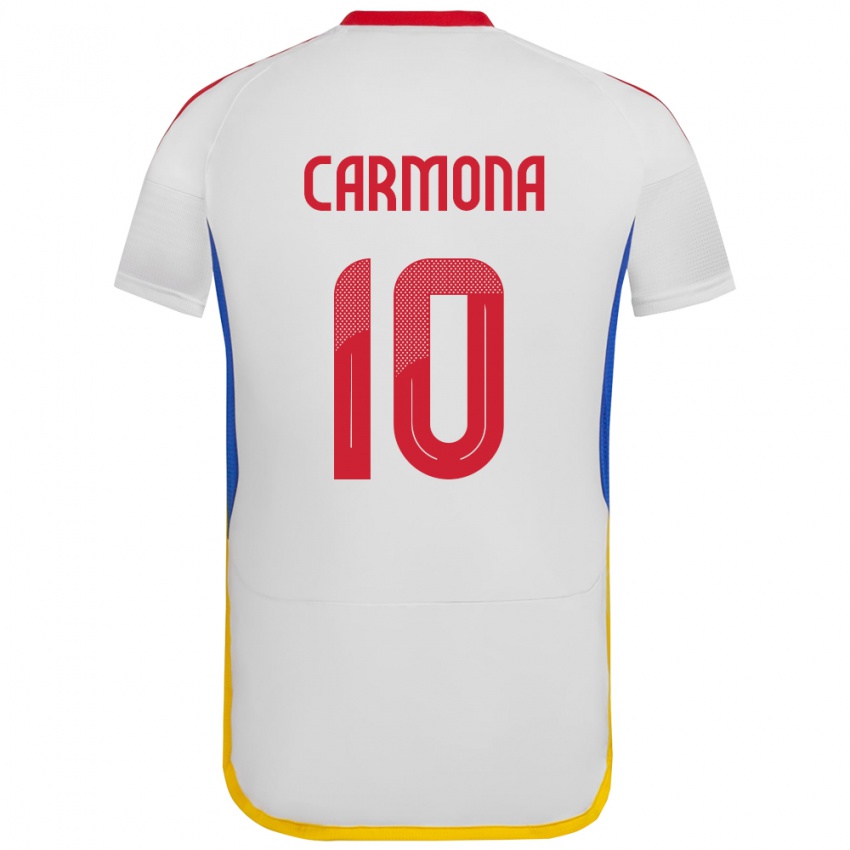 Børn Venezuela Wikelman Carmona #10 Hvid Udebane Spillertrøjer 24-26 Trøje T-Shirt