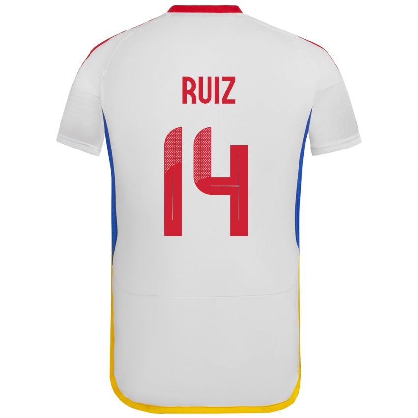 Børn Venezuela Maicol Ruiz #14 Hvid Udebane Spillertrøjer 24-26 Trøje T-Shirt