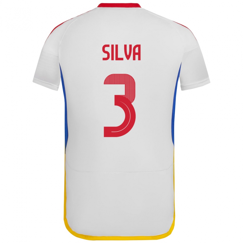 Børn Venezuela Santiago Silva #3 Hvid Udebane Spillertrøjer 24-26 Trøje T-Shirt