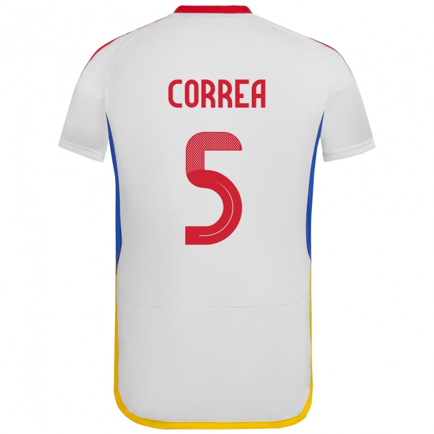 Børn Venezuela José Correa #5 Hvid Udebane Spillertrøjer 24-26 Trøje T-Shirt