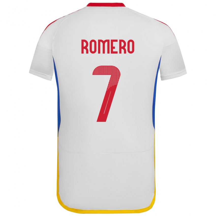 Børn Venezuela Leenhan Romero #7 Hvid Udebane Spillertrøjer 24-26 Trøje T-Shirt