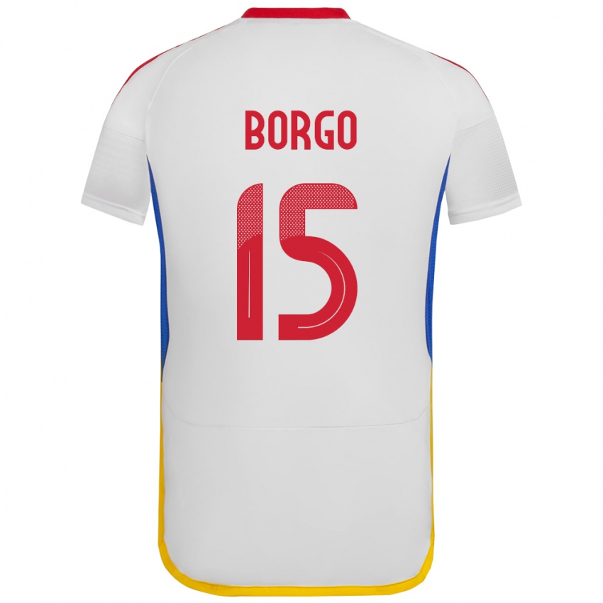 Børn Venezuela Ángel Borgo #15 Hvid Udebane Spillertrøjer 24-26 Trøje T-Shirt