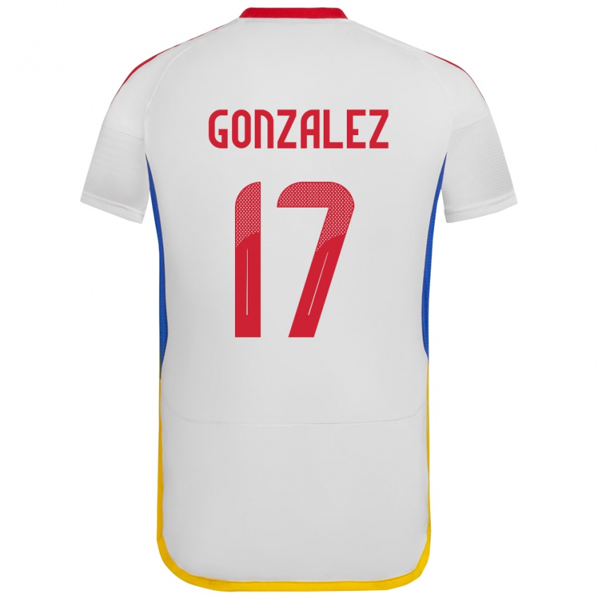 Børn Venezuela Mayken González #17 Hvid Udebane Spillertrøjer 24-26 Trøje T-Shirt