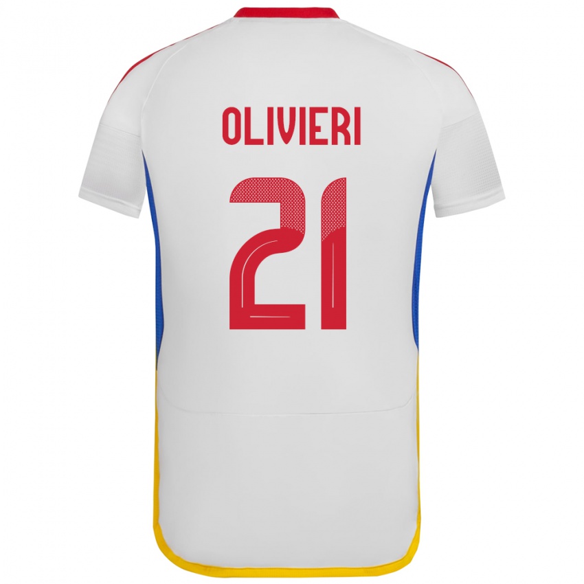 Børn Venezuela Bárbara Olivieri #21 Hvid Udebane Spillertrøjer 24-26 Trøje T-Shirt