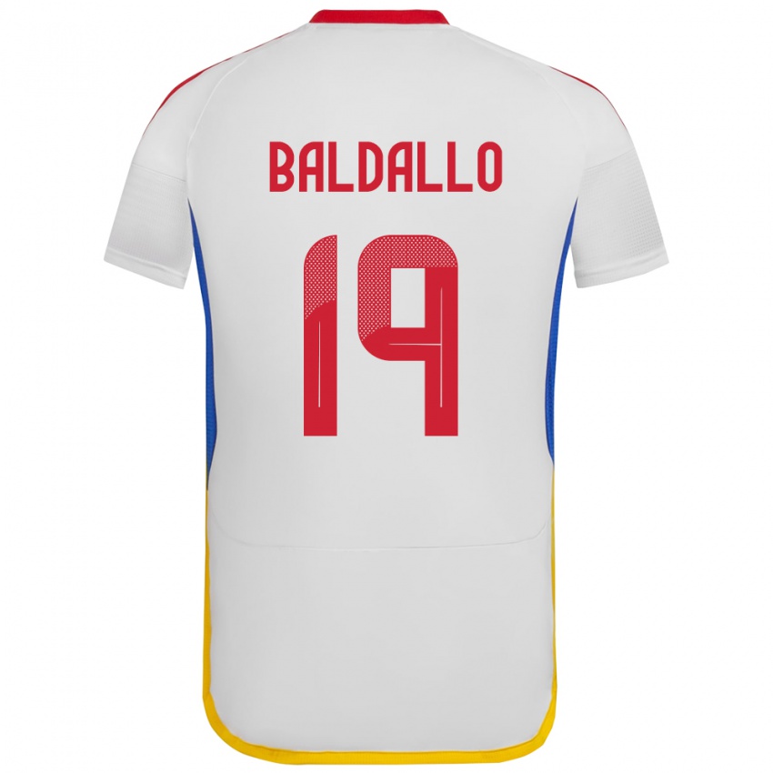 Børn Venezuela Micheel Baldallo #19 Hvid Udebane Spillertrøjer 24-26 Trøje T-Shirt