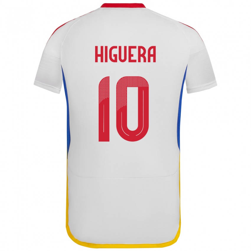 Børn Venezuela Enyerliannys Higuera #10 Hvid Udebane Spillertrøjer 24-26 Trøje T-Shirt