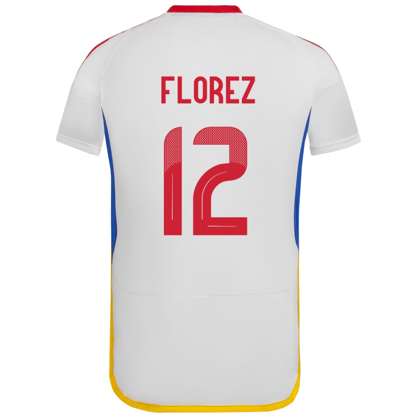 Børn Venezuela Génesis Flórez #12 Hvid Udebane Spillertrøjer 24-26 Trøje T-Shirt