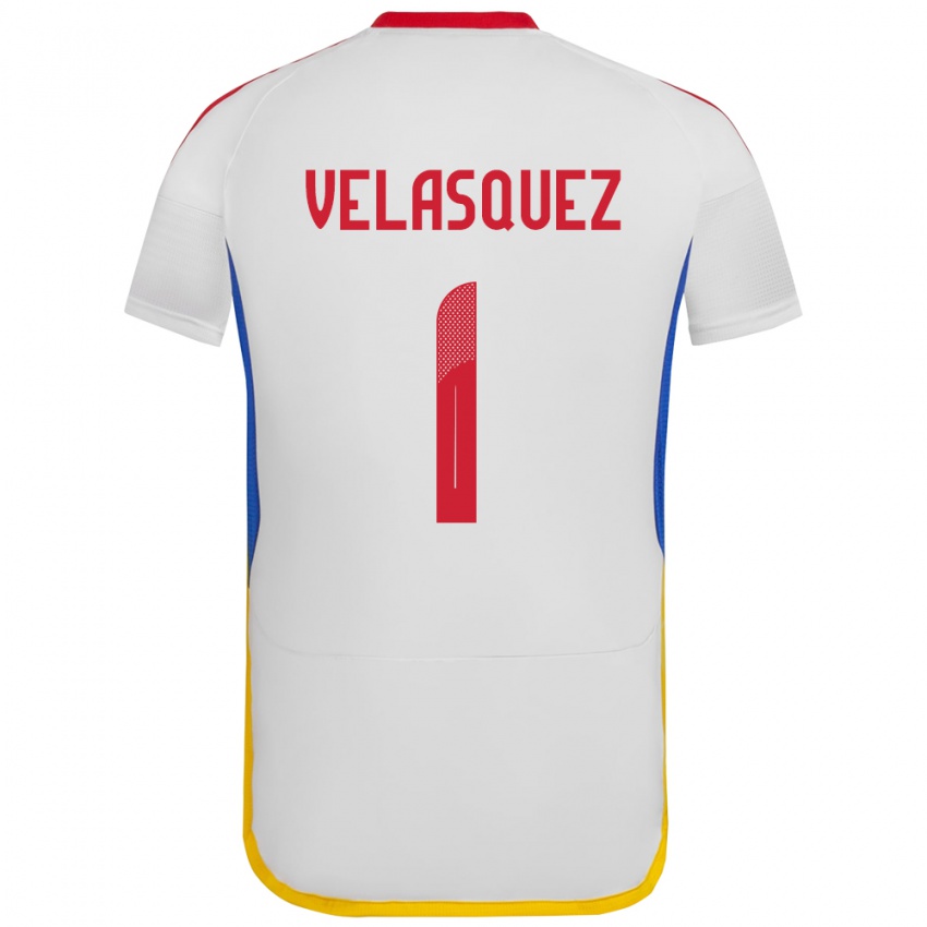 Børn Venezuela Yessica Velásquez #1 Hvid Udebane Spillertrøjer 24-26 Trøje T-Shirt