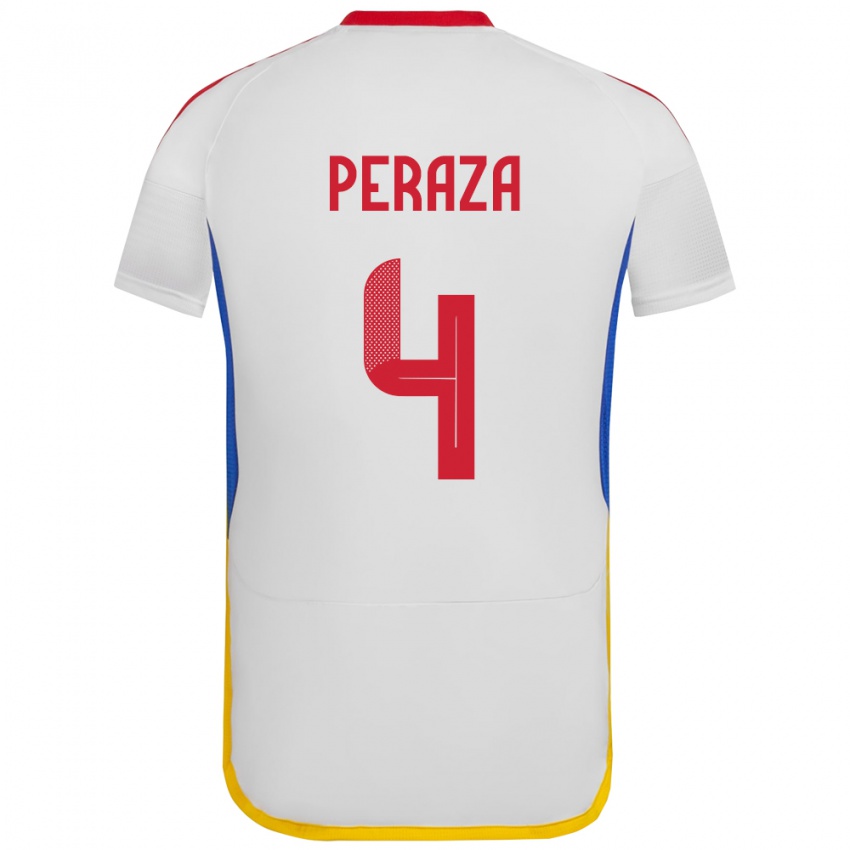 Børn Venezuela María Peraza #4 Hvid Udebane Spillertrøjer 24-26 Trøje T-Shirt