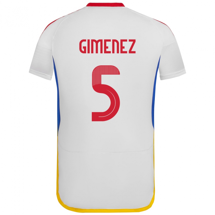 Børn Venezuela Yenifer Giménez #5 Hvid Udebane Spillertrøjer 24-26 Trøje T-Shirt