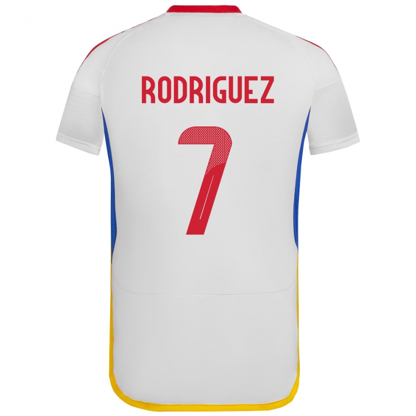 Børn Venezuela Daniuska Rodriguez #7 Hvid Udebane Spillertrøjer 24-26 Trøje T-Shirt