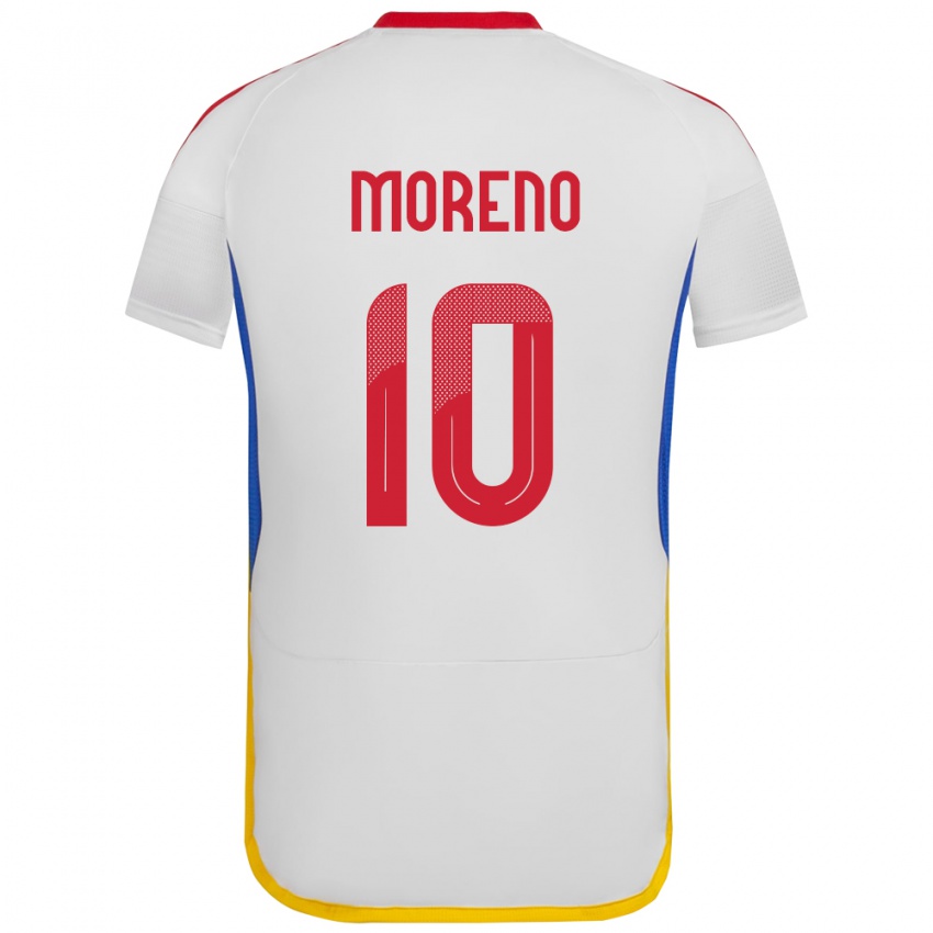 Børn Venezuela Yerliane Moreno #10 Hvid Udebane Spillertrøjer 24-26 Trøje T-Shirt