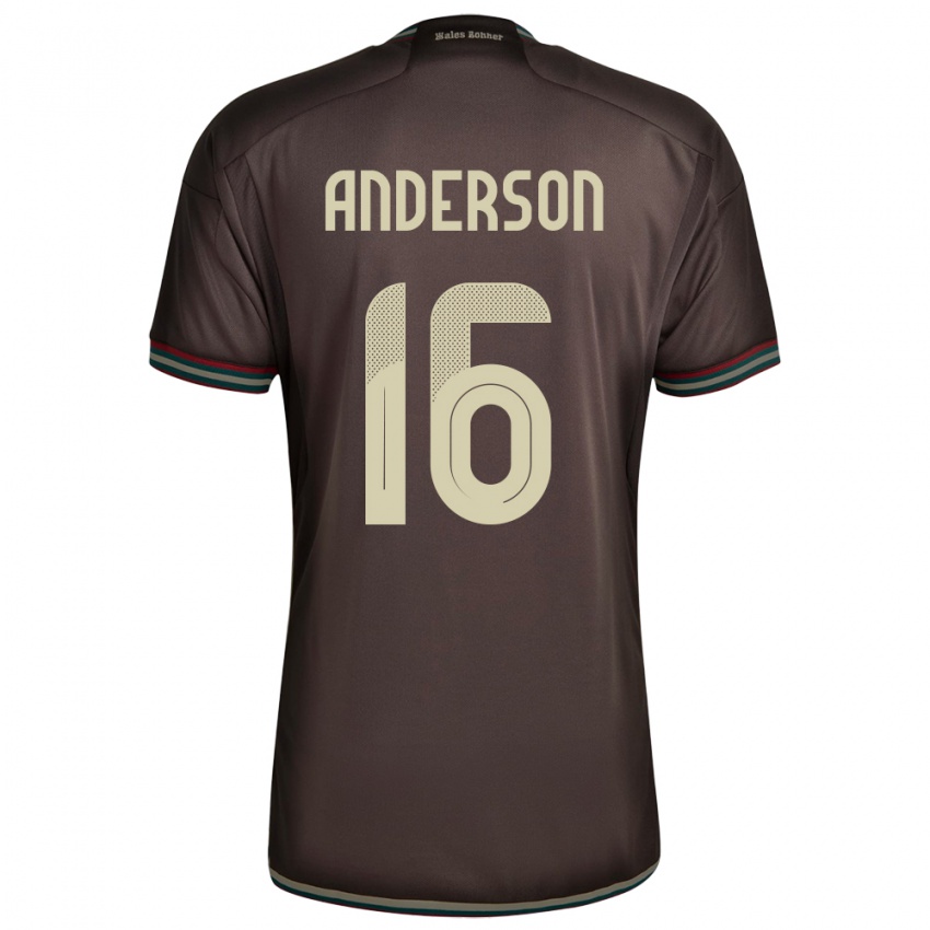 Børn Jamaica Karoy Anderson #16 Nat Brun Udebane Spillertrøjer 24-26 Trøje T-Shirt