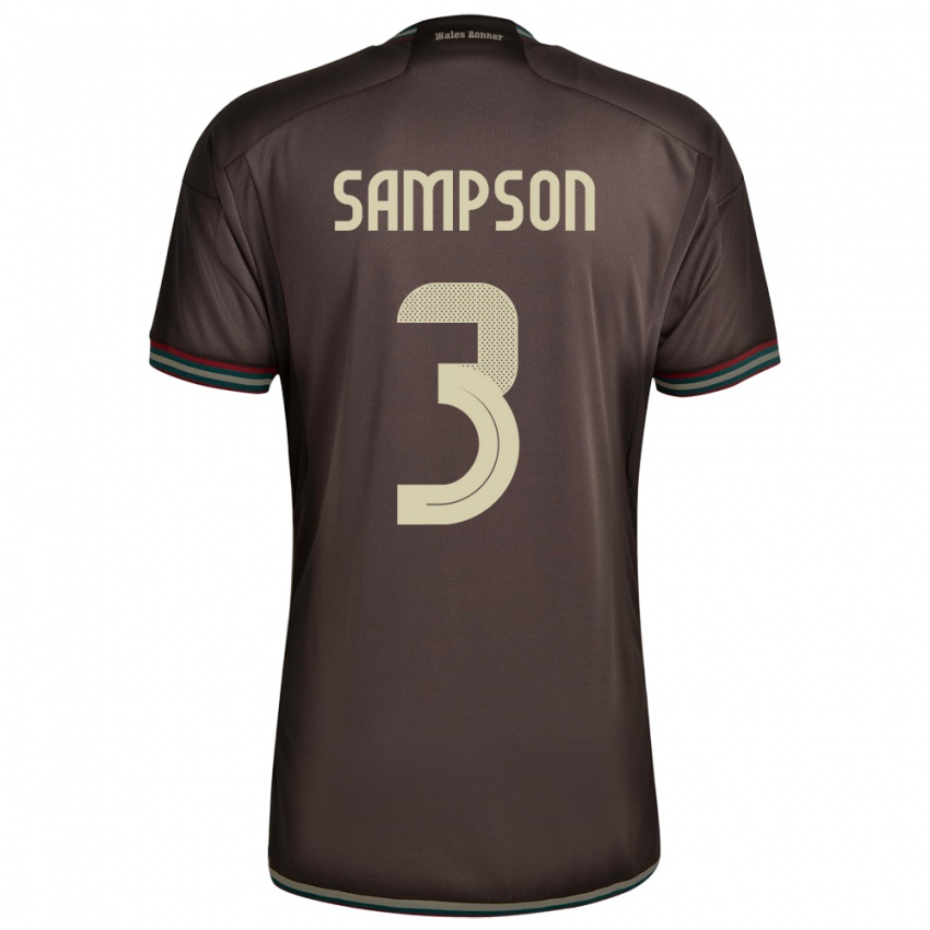 Børn Jamaica Vyan Sampson #3 Nat Brun Udebane Spillertrøjer 24-26 Trøje T-Shirt