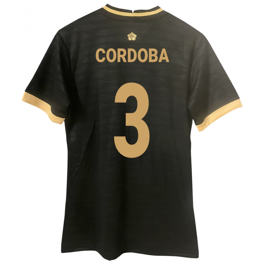 Børn Panama José Córdoba #3 Sort Udebane Spillertrøjer 24-26 Trøje T-Shirt