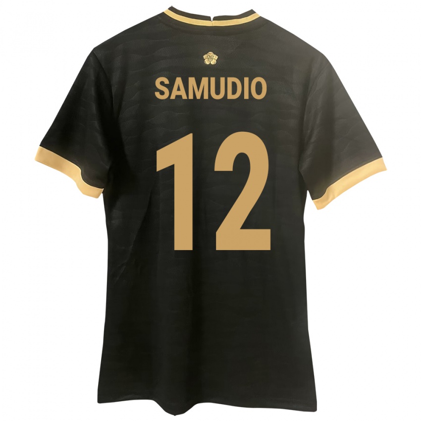 Børn Panama César Samudio #12 Sort Udebane Spillertrøjer 24-26 Trøje T-Shirt