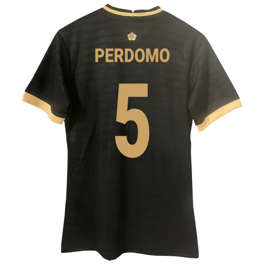 Børn Panama Reyniel Perdomo #5 Sort Udebane Spillertrøjer 24-26 Trøje T-Shirt