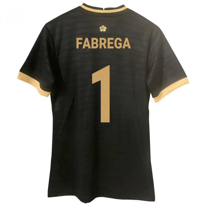 Børn Panama Sasha Fábrega #1 Sort Udebane Spillertrøjer 24-26 Trøje T-Shirt