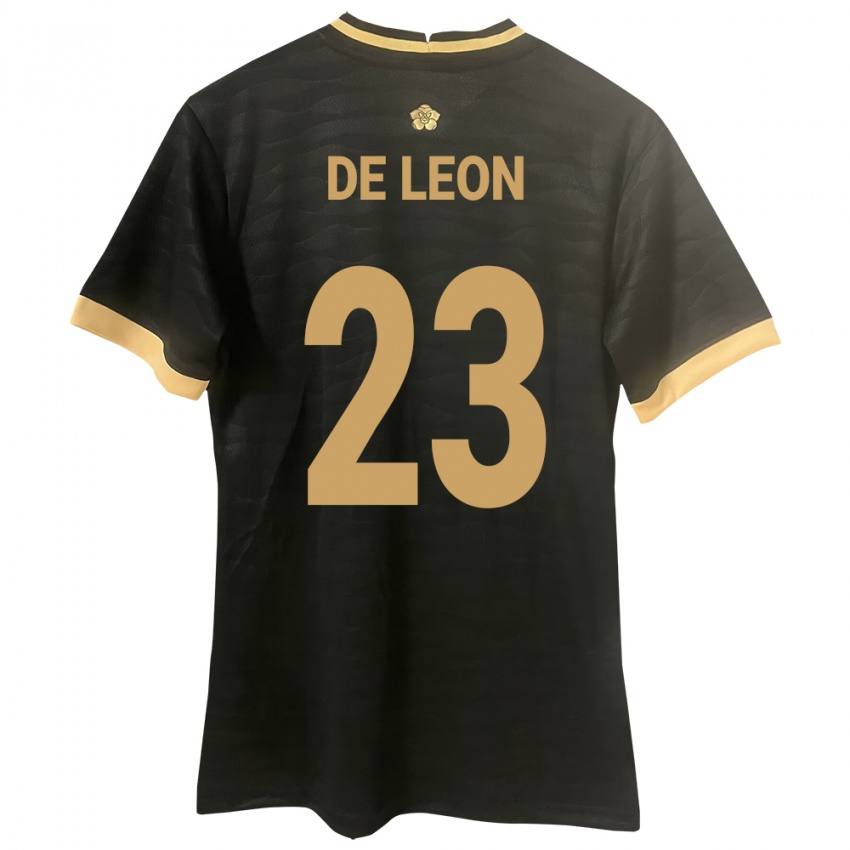 Børn Panama Yerenis De León #23 Sort Udebane Spillertrøjer 24-26 Trøje T-Shirt