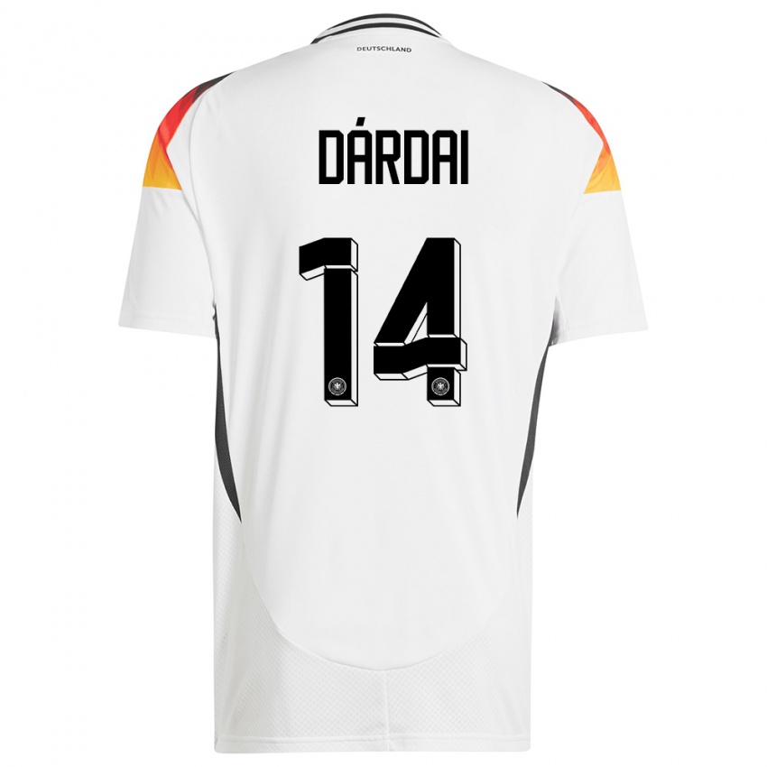 Mænd Tyskland Marton Dardai #14 Hvid Hjemmebane Spillertrøjer 24-26 Trøje T-Shirt