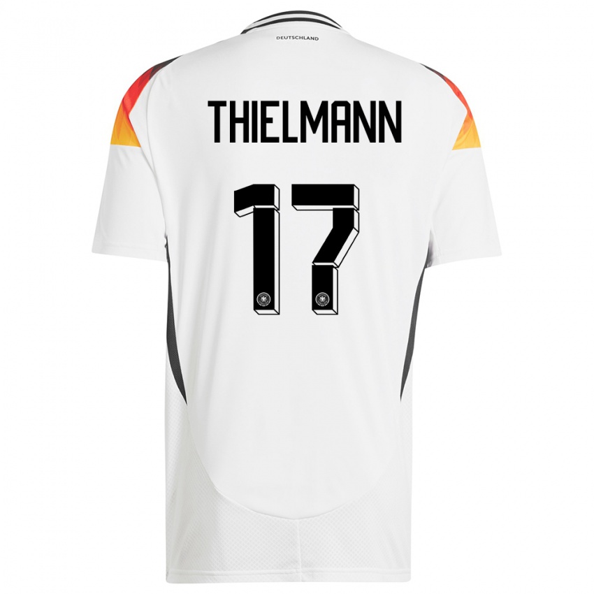 Mænd Tyskland Jan Thielmann #17 Hvid Hjemmebane Spillertrøjer 24-26 Trøje T-Shirt