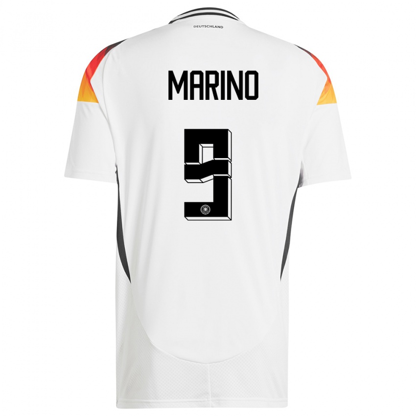 Mænd Tyskland Stefano Marino #9 Hvid Hjemmebane Spillertrøjer 24-26 Trøje T-Shirt