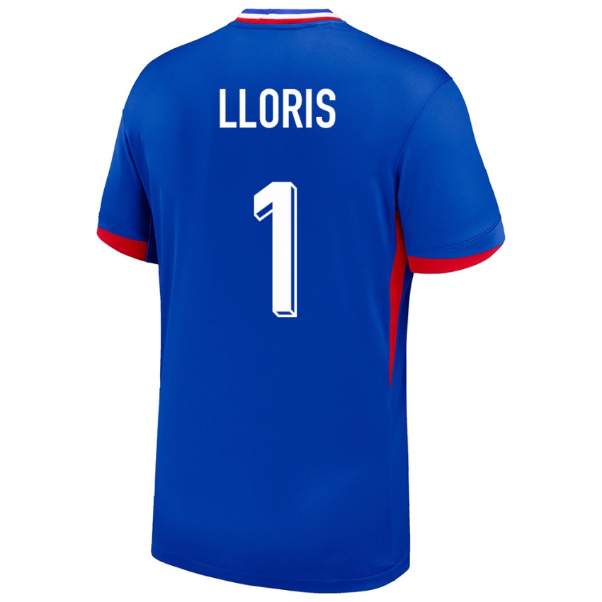 Mænd Frankrig Hugo Lloris #1 Blå Hjemmebane Spillertrøjer 24-26 Trøje T-Shirt
