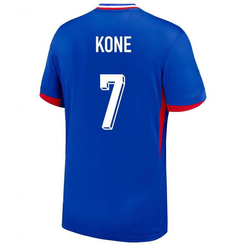 Mænd Frankrig Kouadio Kone #7 Blå Hjemmebane Spillertrøjer 24-26 Trøje T-Shirt