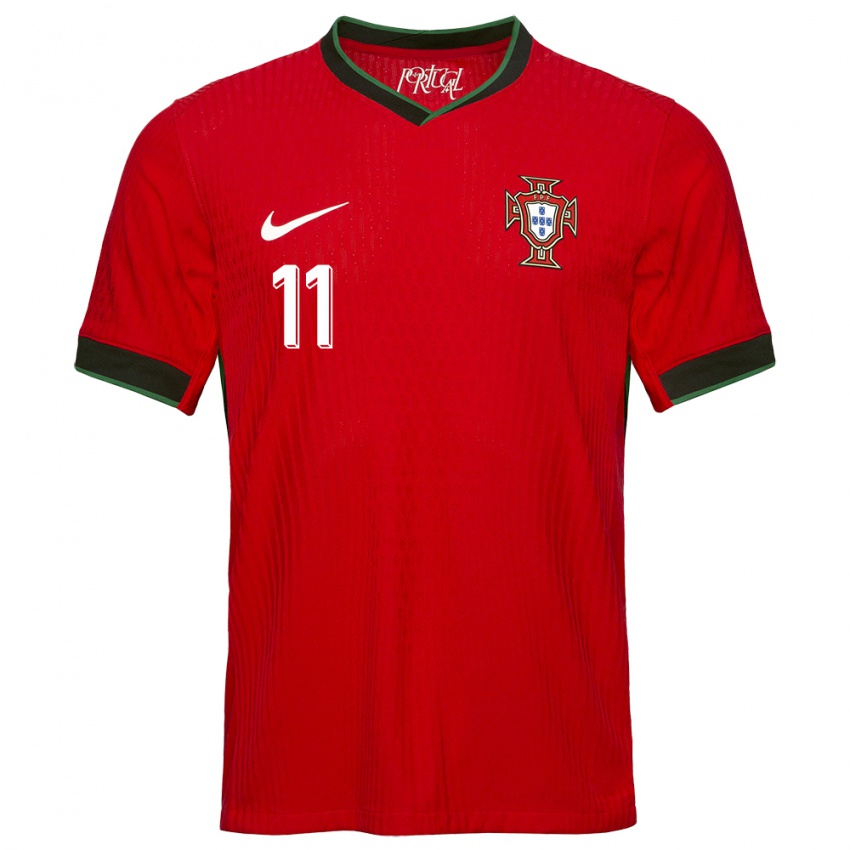 Mænd Portugal Joao Felix #11 Rød Hjemmebane Spillertrøjer 24-26 Trøje T-Shirt