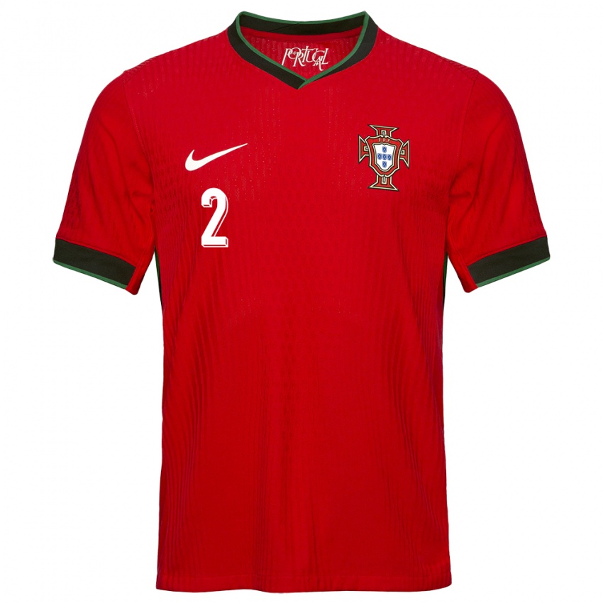 Mænd Portugal Tiago Djalo #2 Rød Hjemmebane Spillertrøjer 24-26 Trøje T-Shirt