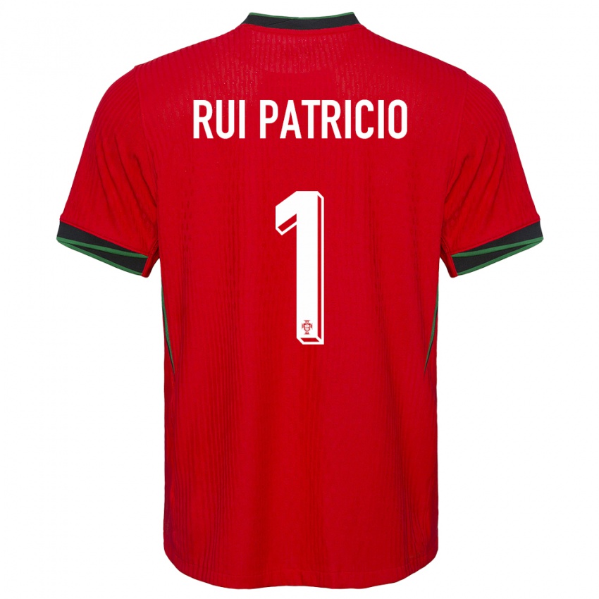 Mænd Portugal Rui Patricio #1 Rød Hjemmebane Spillertrøjer 24-26 Trøje T-Shirt