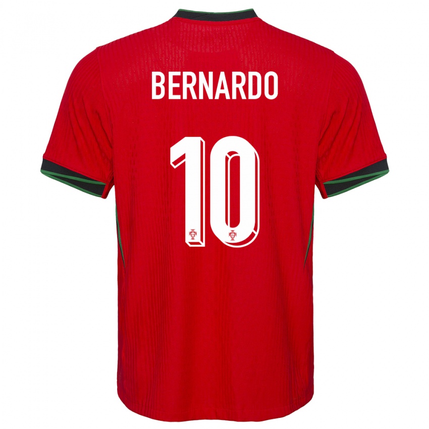 Mænd Portugal Bernardo Silva #10 Rød Hjemmebane Spillertrøjer 24-26 Trøje T-Shirt